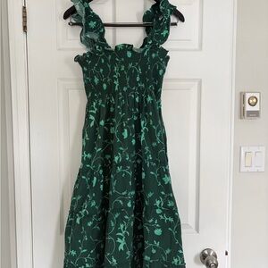 Hill House Ellie Nap Dress in Emerald Botanical